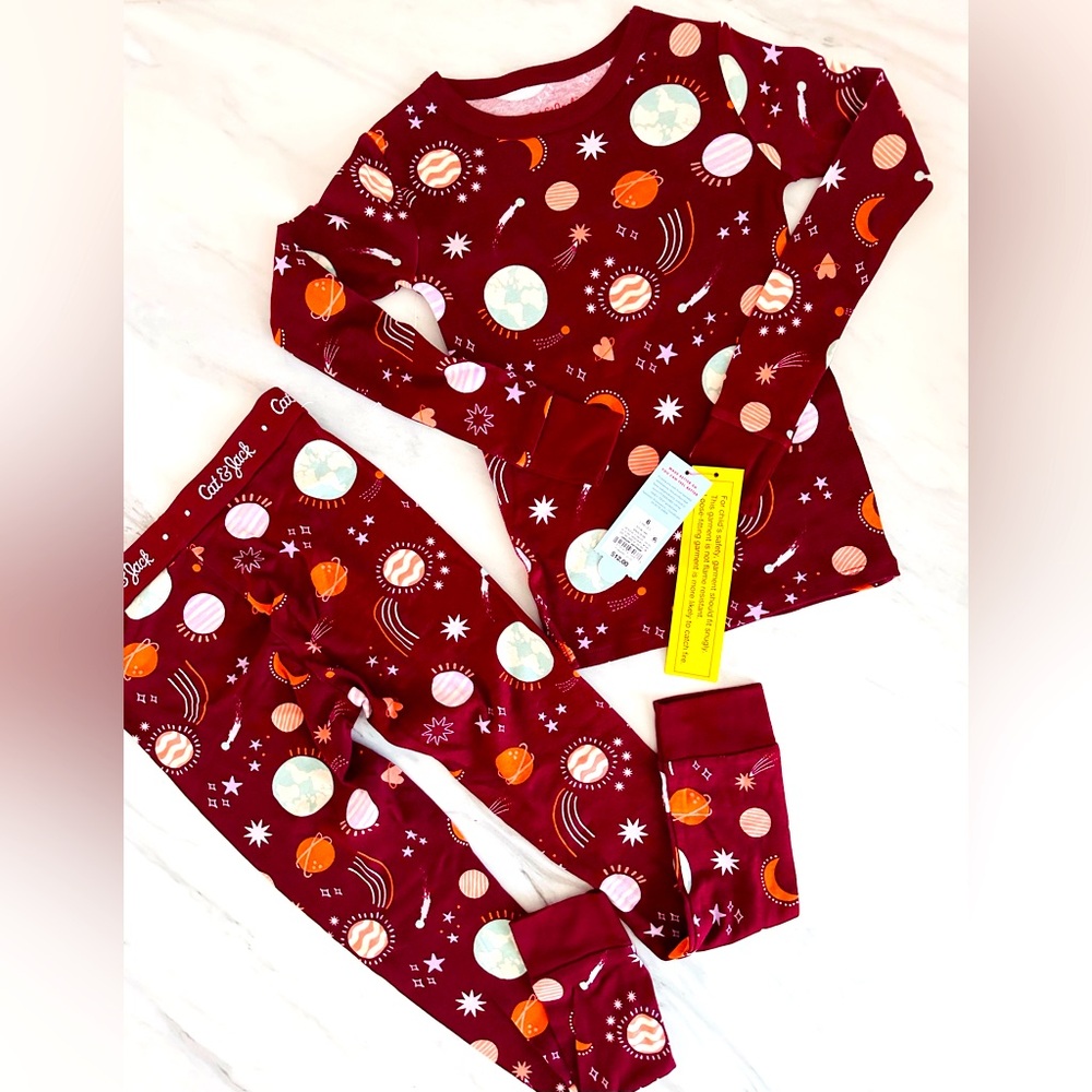 NWT Cat & Jack Red Pajama Set with Polka Dots
